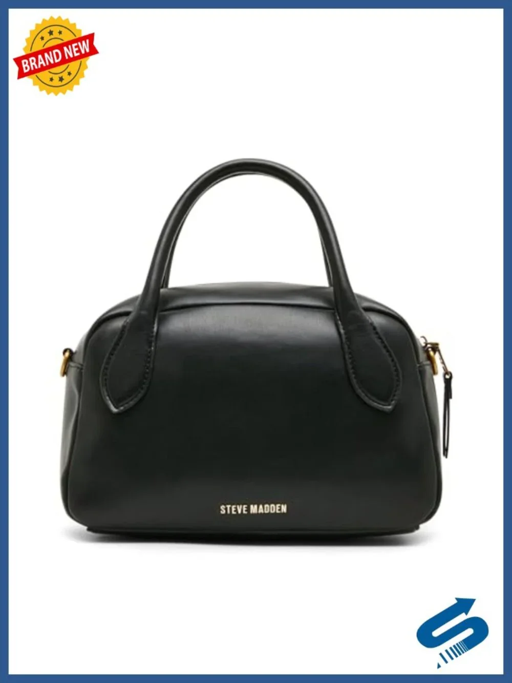 Faux Leather Medium Satchel with Removable Crossbody Strap